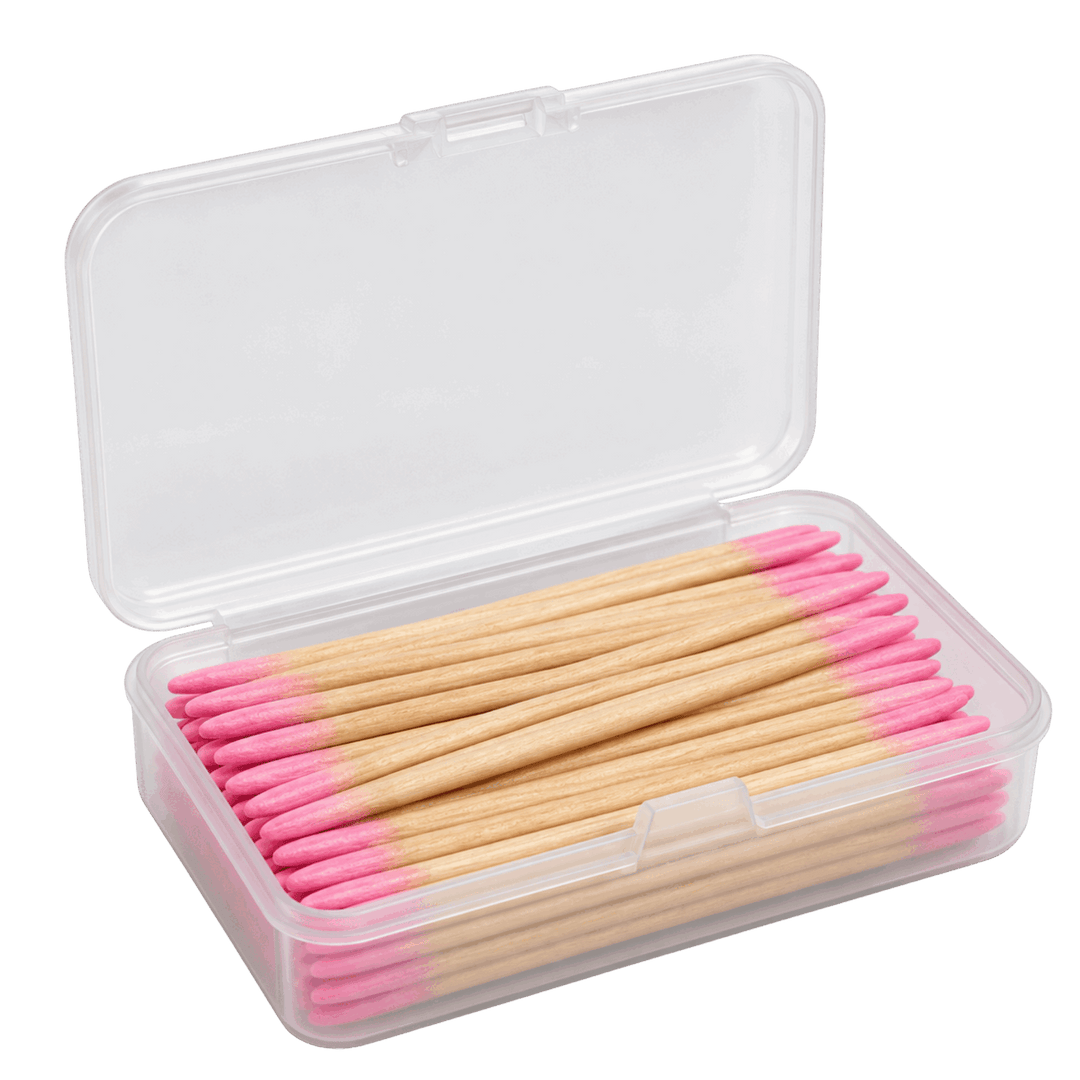 Bâtonnets de nettoyage fins en bois à double embout – Boîte