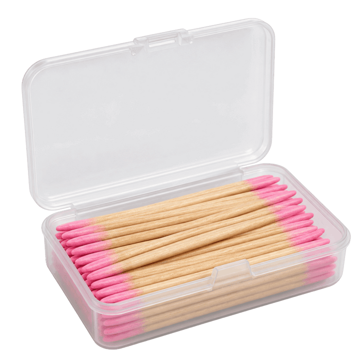 Bâtonnets de nettoyage fins en bois à double embout – Boîte
