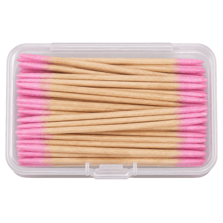 Bâtonnets de nettoyage fins en bois à double embout – Boîte 100 pièces