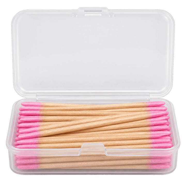 Bâtonnets de nettoyage fins en bois à double embout – Boîte 100 pièces