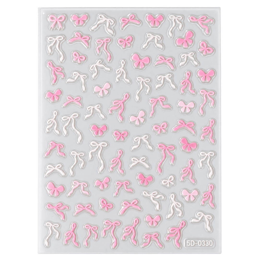 Décalques 5D modèle Noeuds Rose et Blanc