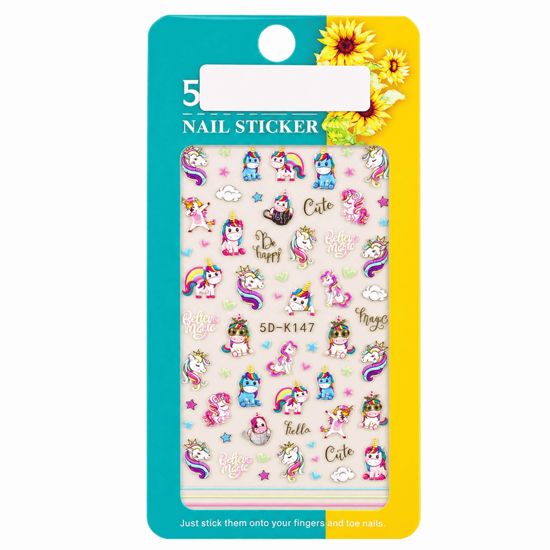 stickers ongles licorne