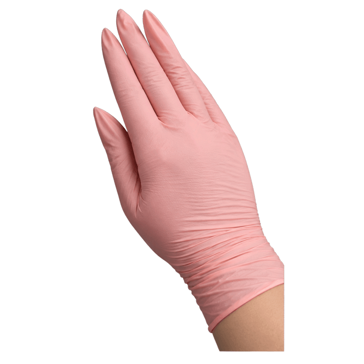 Light Pink Powder-Free Nitrile Gloves Medium (100pcs)
