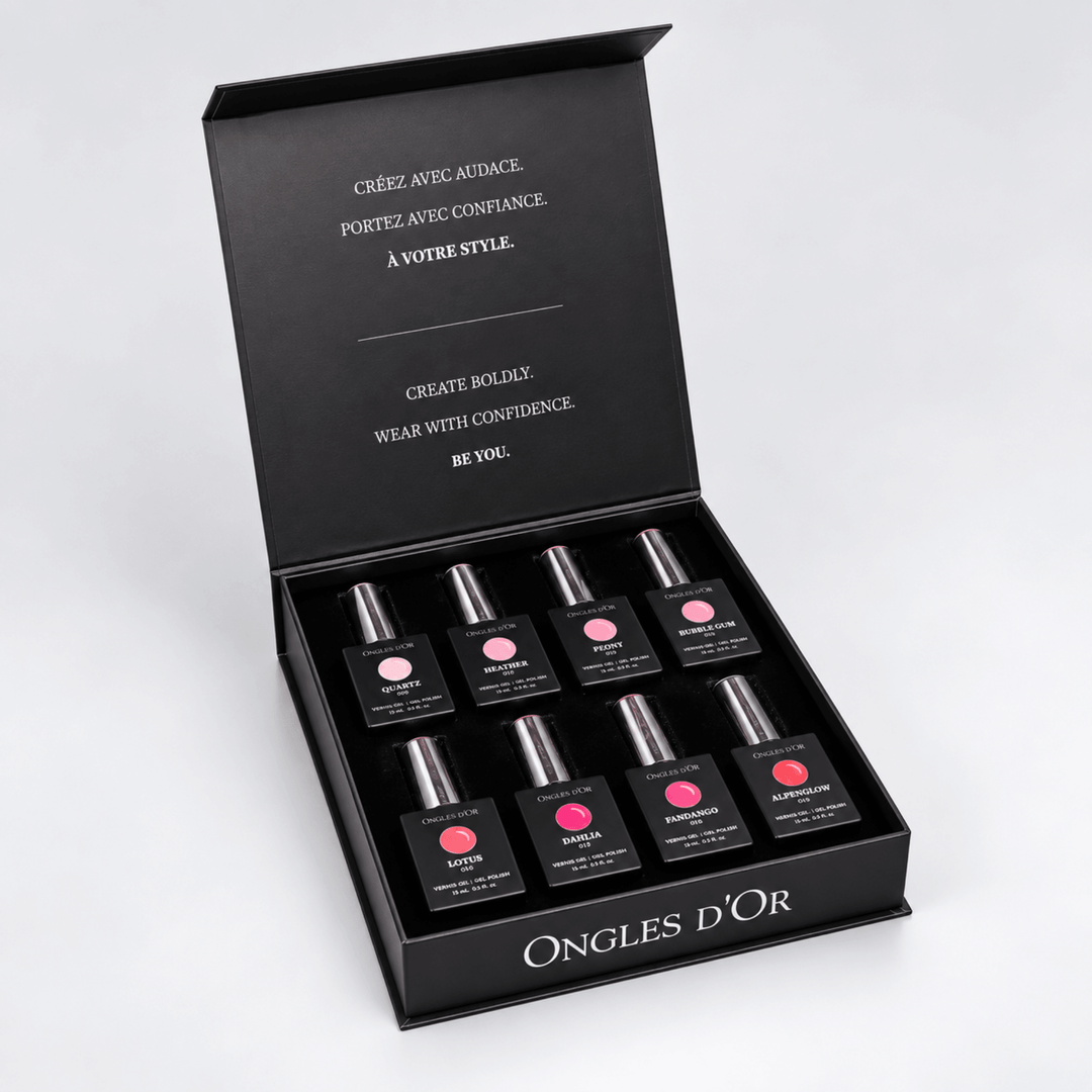 coffret vernis gel rose collection Ongles d&