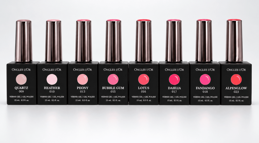 coffret vernis gel rose collection Ongles d&