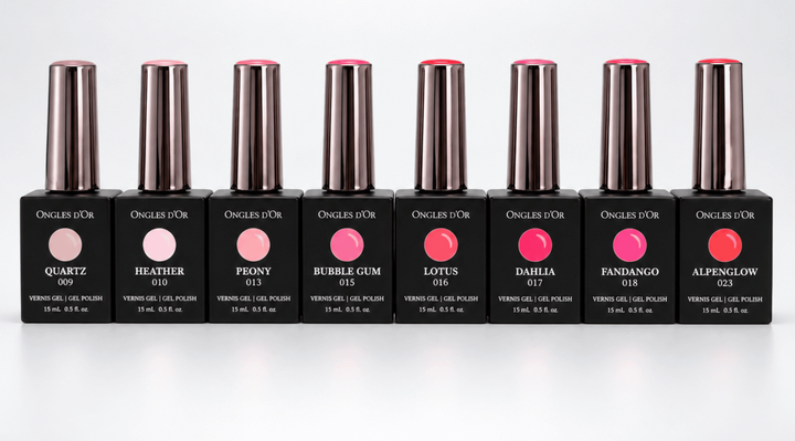 coffret vernis gel rose collection Ongles d&
