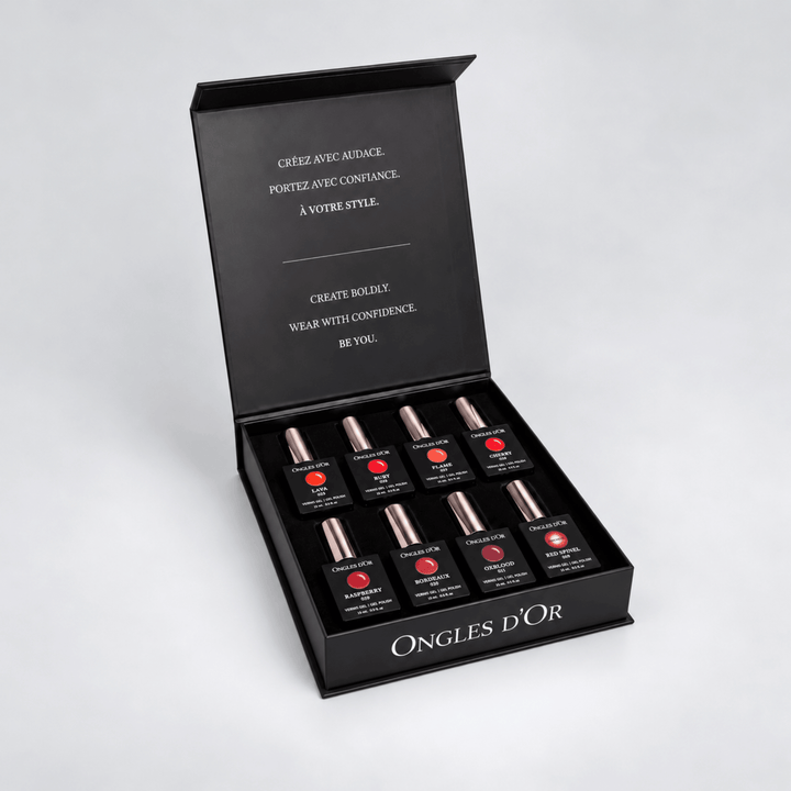 Coffret vernis gel rouge Ongles d&