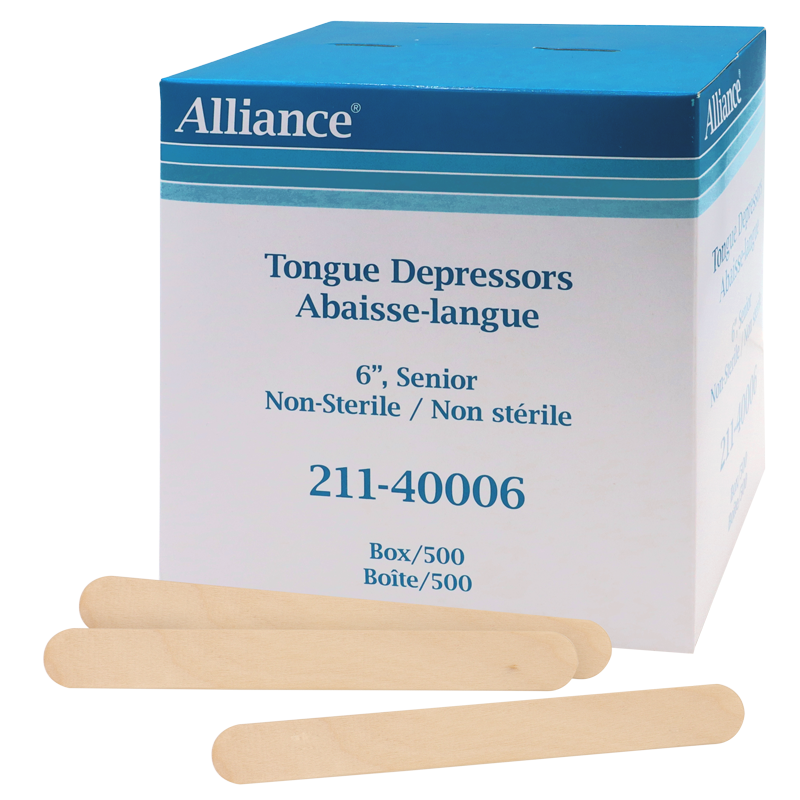 Abaisse-Langues Alliance en Bois Non-Stériles 6'' (500pcs)