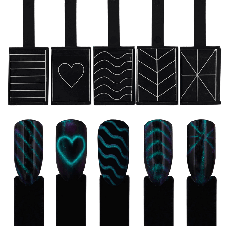 Aimants coeur étoile chevron vague ligne pour vernis gel magnétique