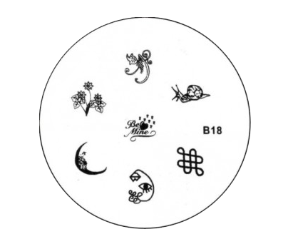 Stamping Fleurs, Escargot, Lune
