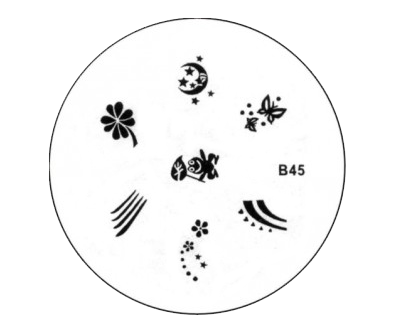 Stamping Fleur, Grenouille, Papillons, Lune
