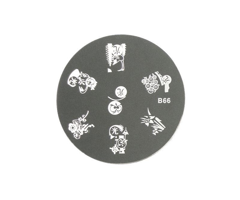 Plaquette stamping  B66 oiseau fleur humour