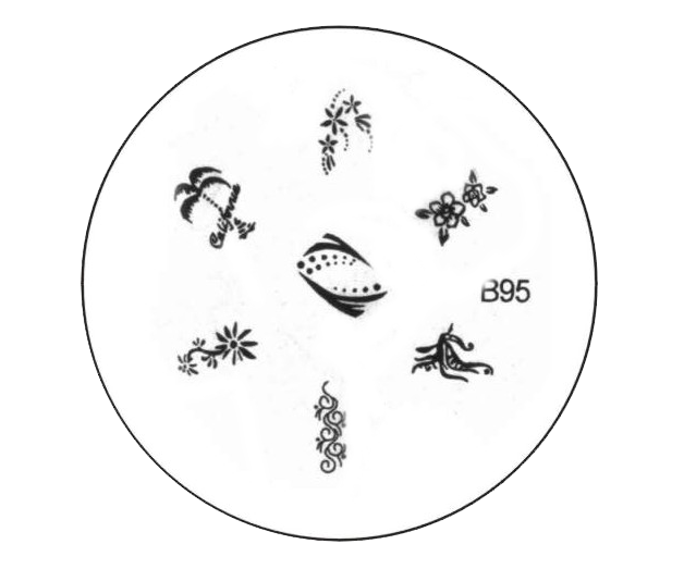 Stamping Fleurs Palmier Été