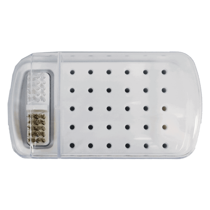 Boitier pour Embouts de Limes avec Brosse Nettoyante Blanc (30 emplacements)