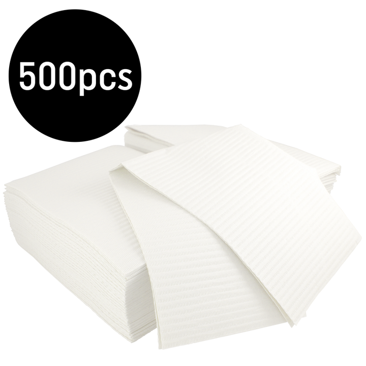 Bavette Plastifiée (Gibson) Blanche 500pcs