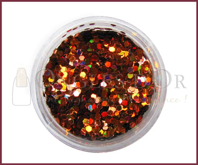 Hexagone orange ongles