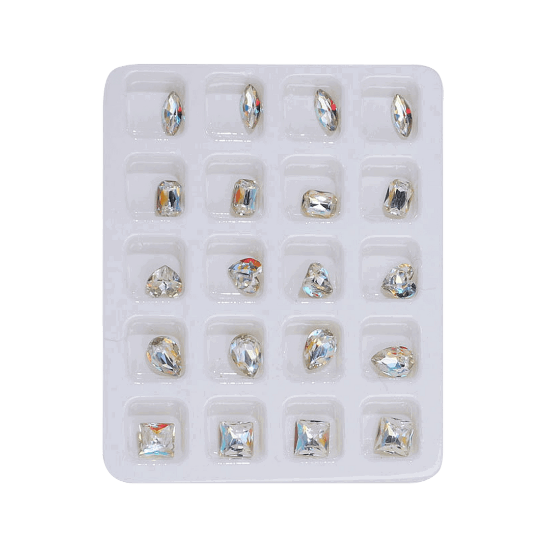 Bijoux Nail Art Clair Holographique 20pcs, bijou 3D, nail art, pierres