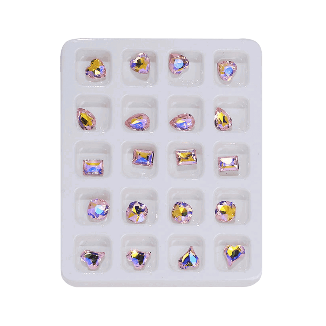Bijoux Nail Art Rose Holographique 20pcs