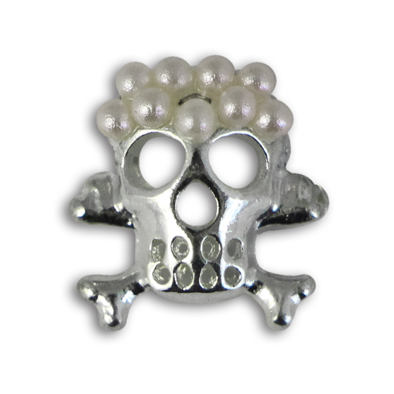 Bijou pour Ongles Tête de Mort #40 Blanc