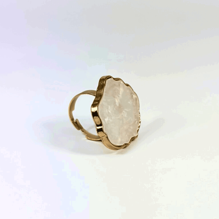 Bague Pierre en Résine pour Nail Art - Blanc