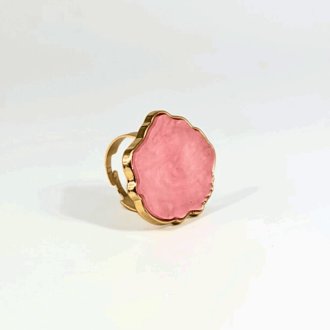 Nail Art Resin Stone Ring - Pink