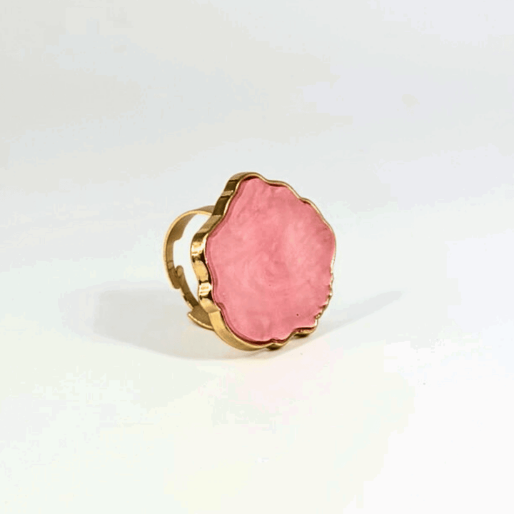 Nail Art Resin Stone Ring - Pink