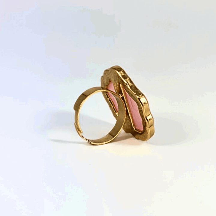 Nail Art Resin Stone Ring - Pink