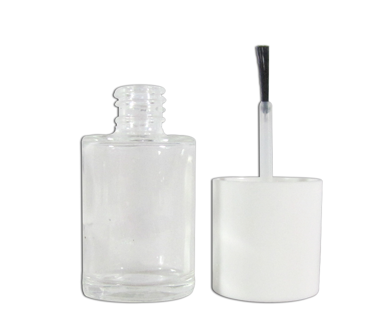 Empty Glass Bottle - 15 mL with White Cap and Brush