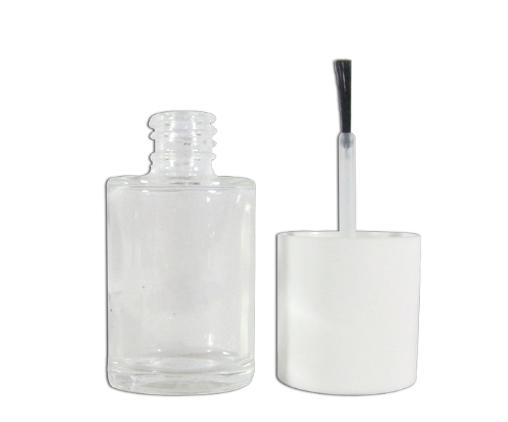 Empty Glass Bottle - 15 mL with White Cap and Brush