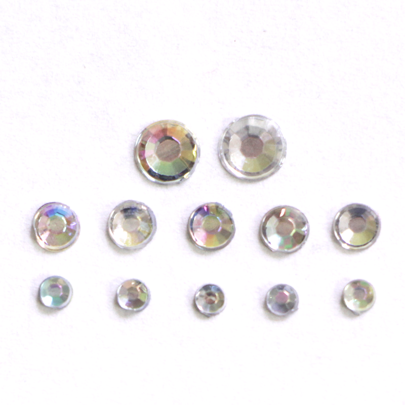 Stone wheel - round shape - clear holographic (1-3mm)