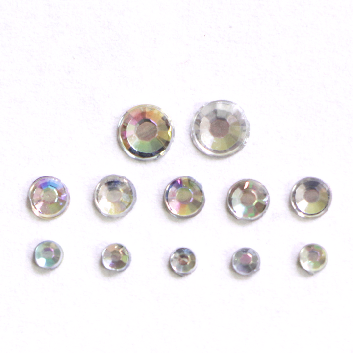 Stone wheel - round shape - clear holographic (1-3mm)