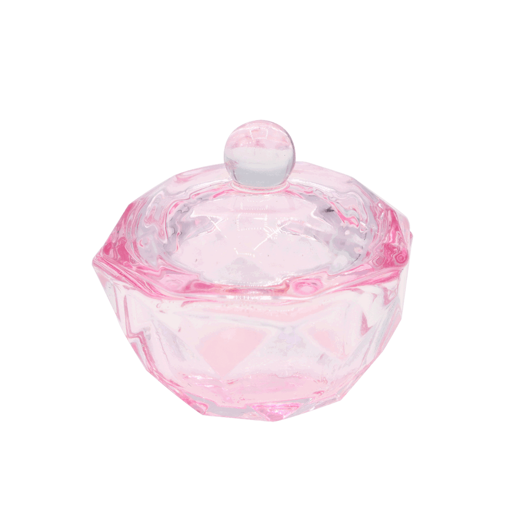 Contenant Cristal pour Poudre Rond Hexagone Rose (40mm)