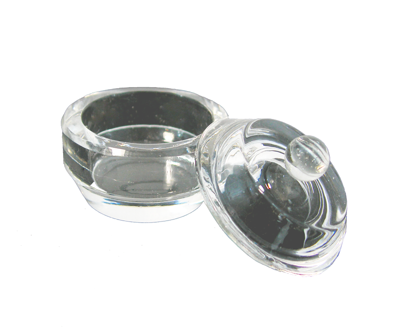 Contenant Cristal pour Poudre Rond Lisse