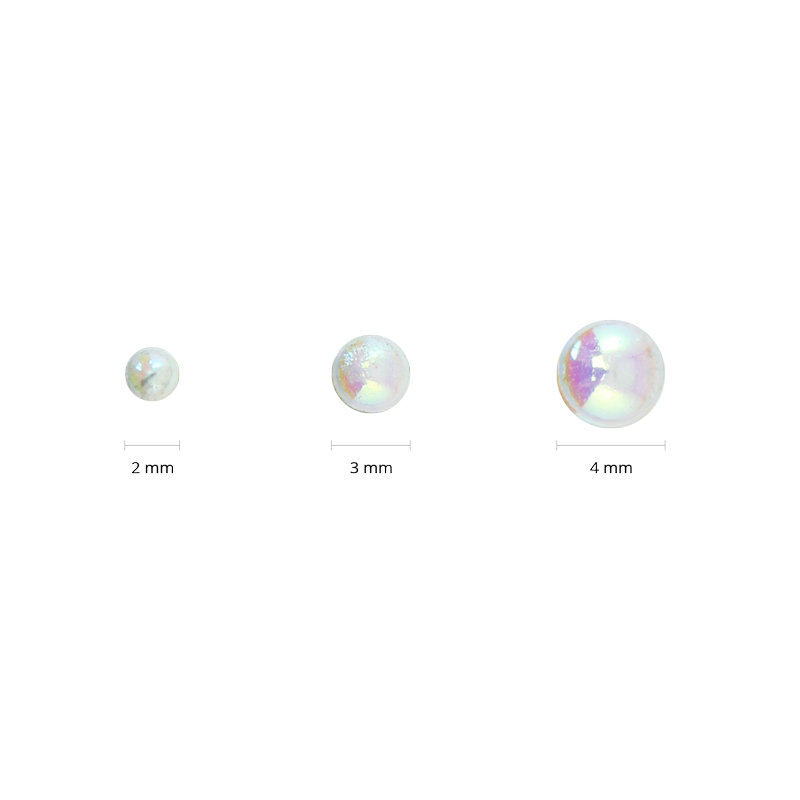 Decorative metal studs - holographic white