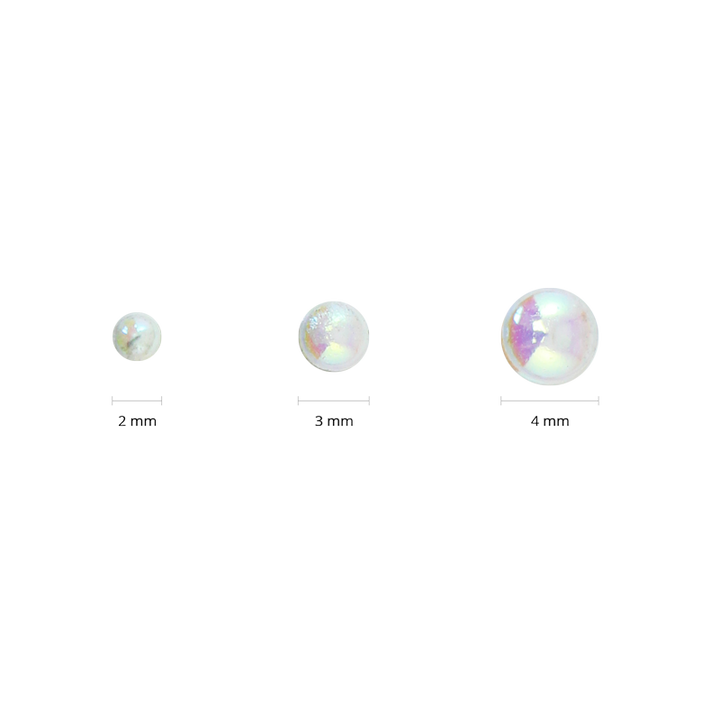 Decorative metal studs - holographic white