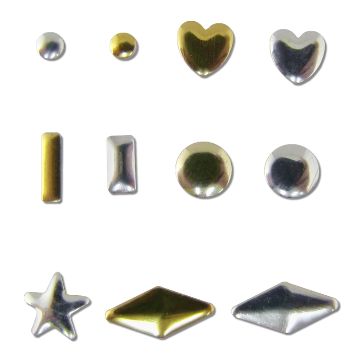 Decorative Metal Studs - Gold and Silver