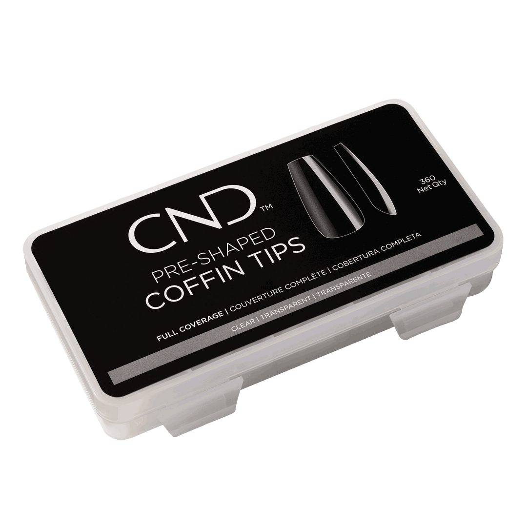 CND Prothèses Pre-shaped Coffin Tips Claires boite de 360pcs