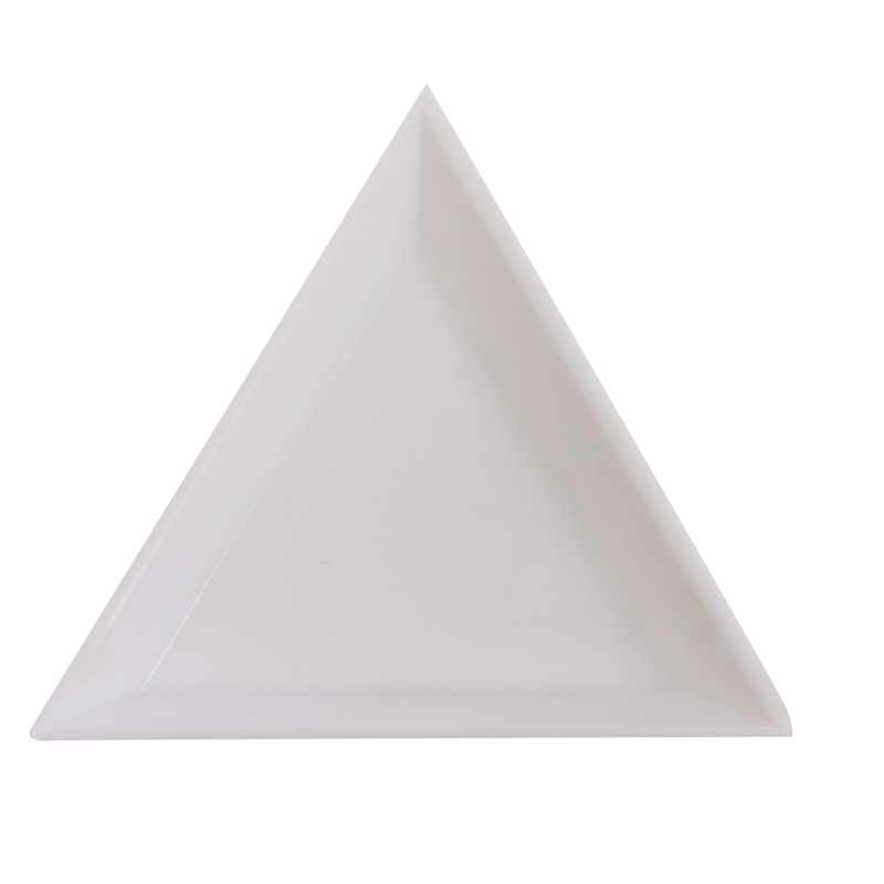 White Triangle Tray for Nail Stones