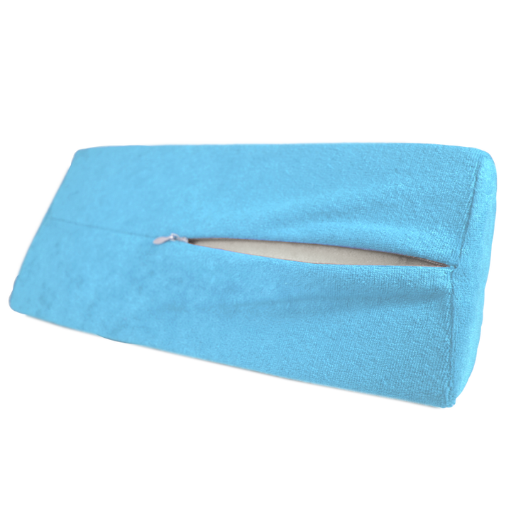 Padded manicure armrest with zipper - baby blue