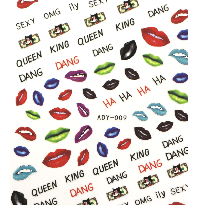 3D Nail Sticker Lips ADY-009 (Super-thin)