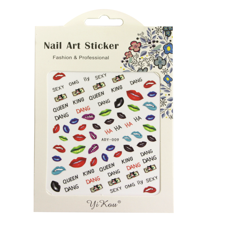 3D Nail Sticker Lips ADY-009 (Super-thin)