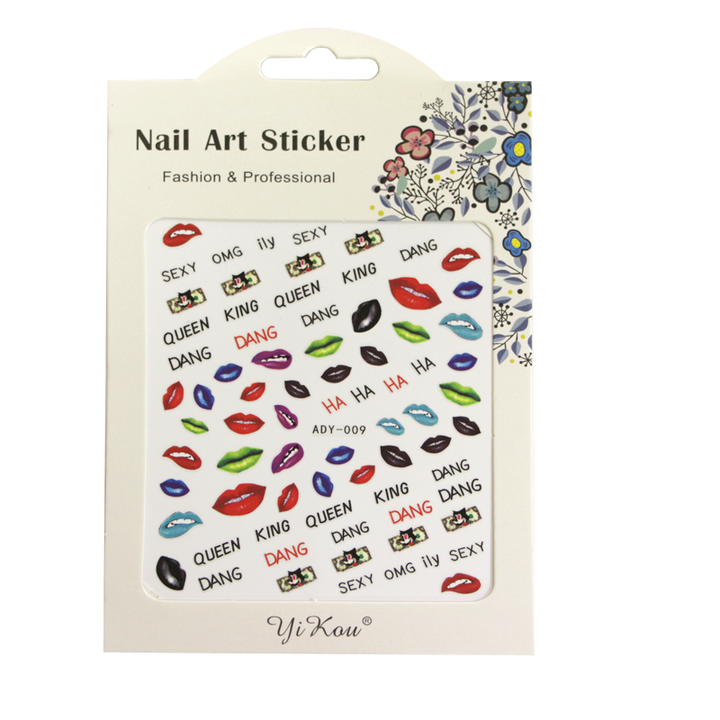 3D Nail Sticker Lips ADY-009 (Super-thin)