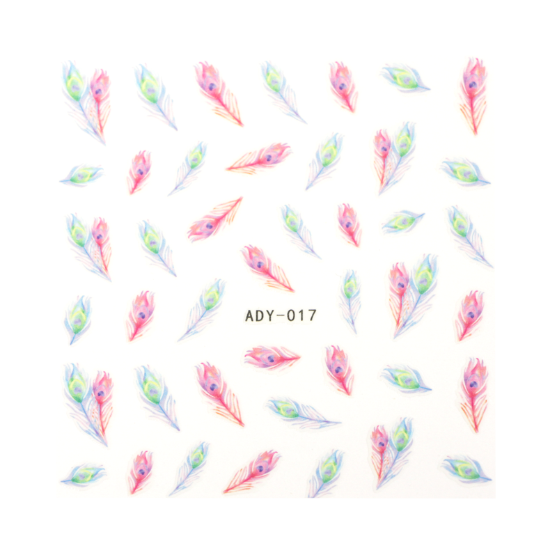 Décalques 3-D modèle Plume ADY-017 Rose/Bleu (très minces)