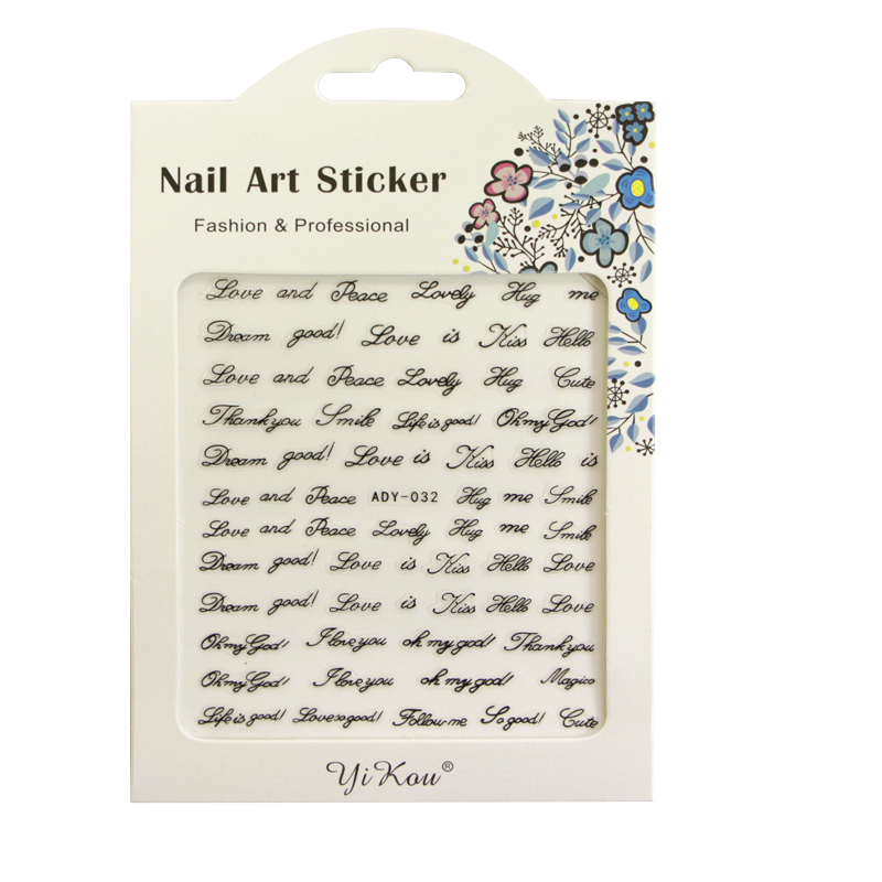 3D Nail Sticker Wrinting ADY-032 Black (Super-thin)