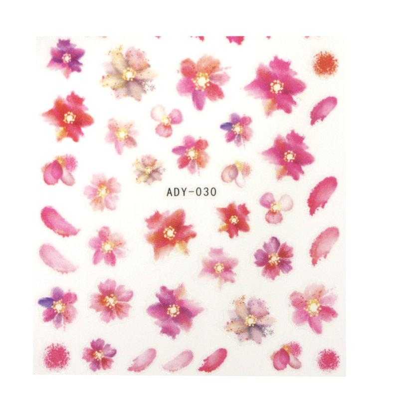 Décalques 3-D modèle Fleur ADY-030 Rose/Orange 