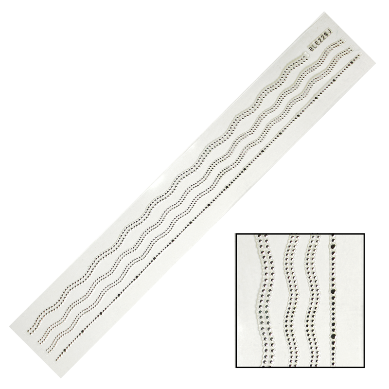Décalques ongles Bande Pointillée Argent