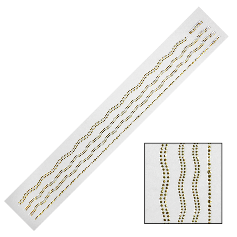 3D Nail Sticker Golden Dot Line BLE228J