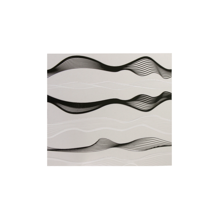 3D Nail Sticker Wave Stripe BP249 Black