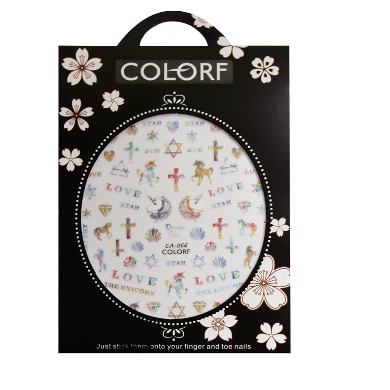 3D Nail Sticker Unicorn & Cross CA-066