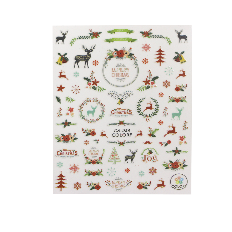 Décalques 3-D modèle Noël/Renne/Flocon 